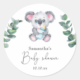 Sticker Rond Bébé Koala Shower