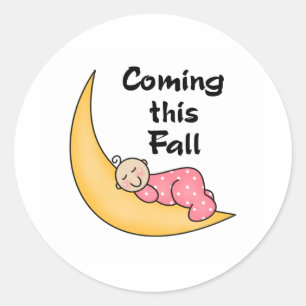 Sticker Rond Bébé l'automne de lune