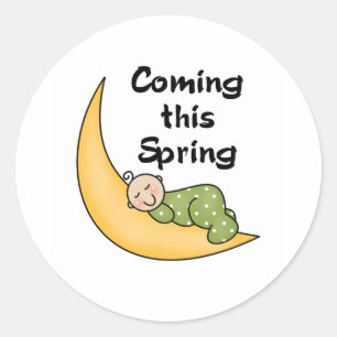 Sticker Rond Bébé le ressort de lune