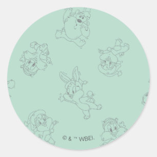 Sticker Rond Bébé LOONEY TUNES™ Motif d'hiver