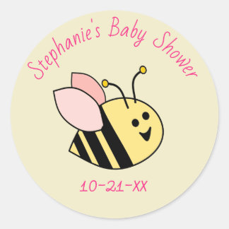 Sticker Rond Bébé Merci de fille d'abeille