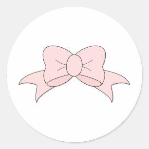 Sticker Rond Bébé mignon Bébé rose Bow