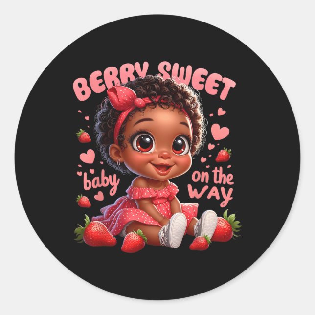 Sticker Rond Bébé mignon Berry Sweet Sur Le Chemin Mignonne Gro (Devant)