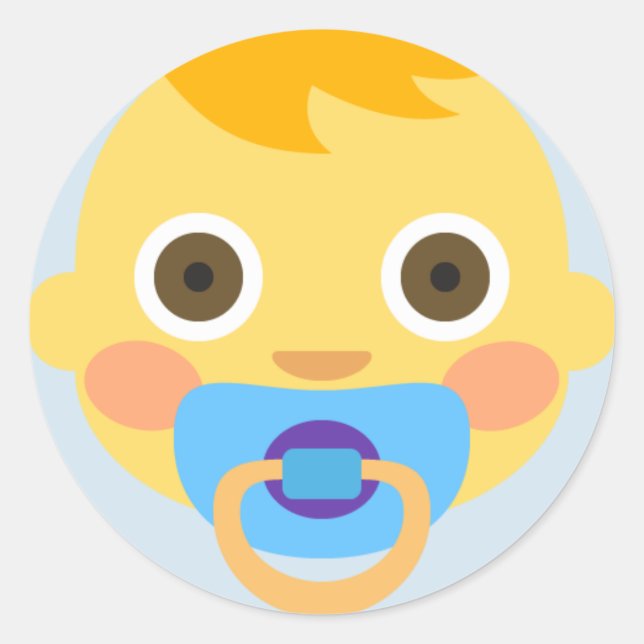 Sticker Rond Bébé mignon Emoji (Devant)