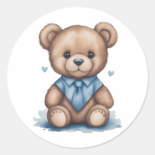Sticker Rond Bébé mignon Ours en peluche