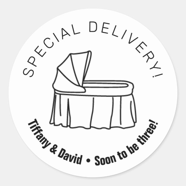 Sticker Rond Bébé minimaliste (Devant)