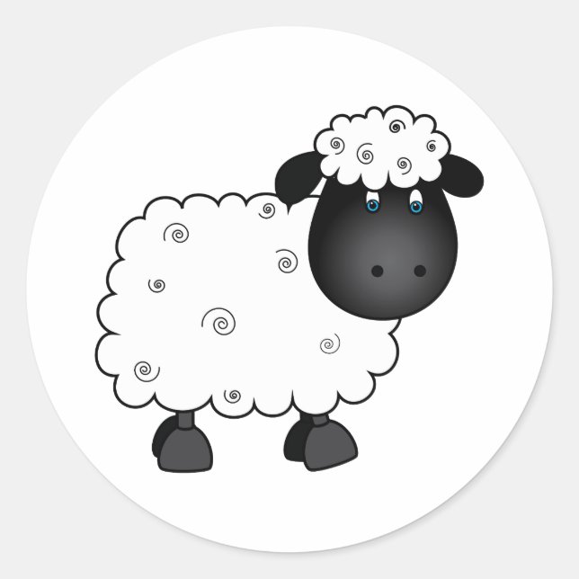 Sticker Rond Bébé Mouton Pour Ewe (Devant)
