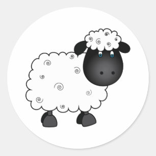 Sticker Rond Bébé Mouton Pour Ewe