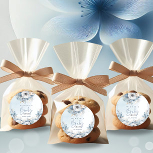 Sticker Rond Bébé neige d'hiver Il fait froid dehors Baby showe