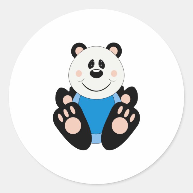 Sticker Rond Bébé ours panda garçon Cutelyn (Devant)