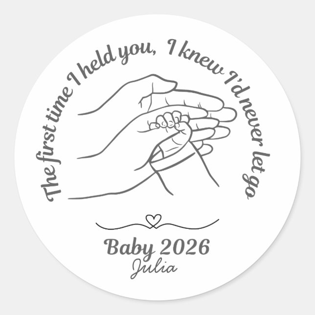 Sticker Rond Bébé Personnalisé 2026 Rose Nom Personnalisé Class (Devant)