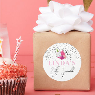 Sticker Rond Bébé Personnalisé Saupoudrer Dragon Fruit Pitaya