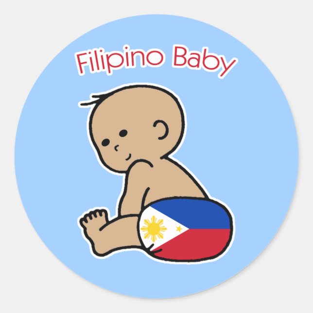 Sticker Rond Bébé philippin (Devant)