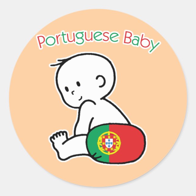 Sticker Rond Bébé portugais (Devant)