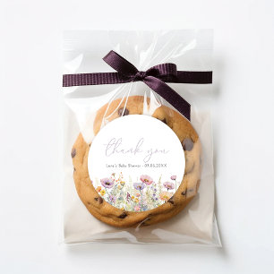 Sticker Rond Bébé pourpre En Fleur Fleur sauvage Douche Favoris