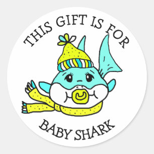 Sticker Rond Bébé requin, ce cadeau si pour Noël