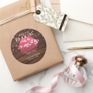 Sticker Rond Bébé rustique en fleur Sakura cerise en fleurs