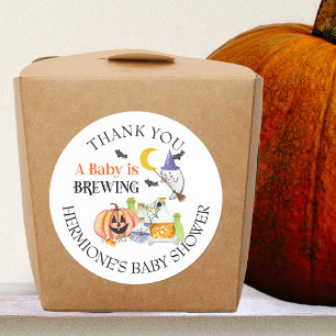 Sticker Rond Bébé se prépare Fantôme et Potion Merci