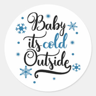 Sticker Rond bébé son froid dehors