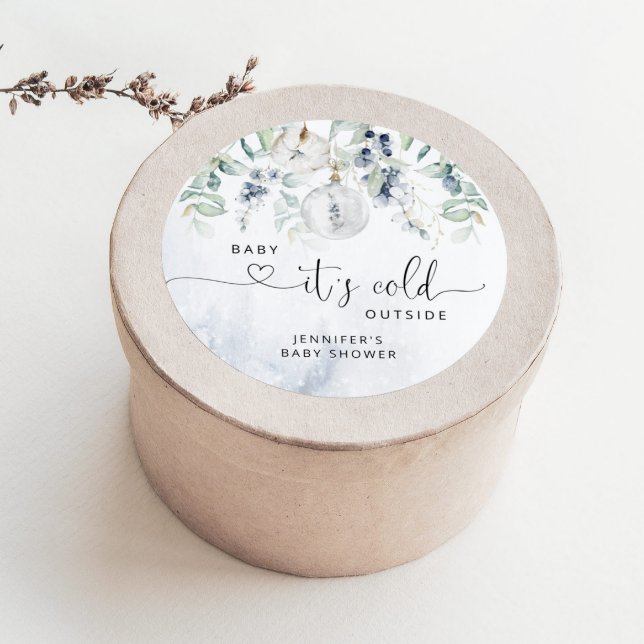 Sticker Rond Bébé son froid en dehors du baby shower (Créateur téléchargé)