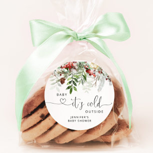 Sticker Rond Bébé son froid extérieur baby shower classique ron