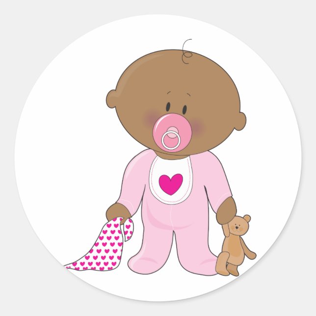 Sticker Rond Bébé Soother Girl (Devant)