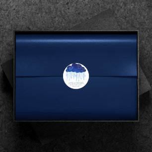 Sticker Rond Bébé Sprinkle Classic Blue   Merci de douche Cool