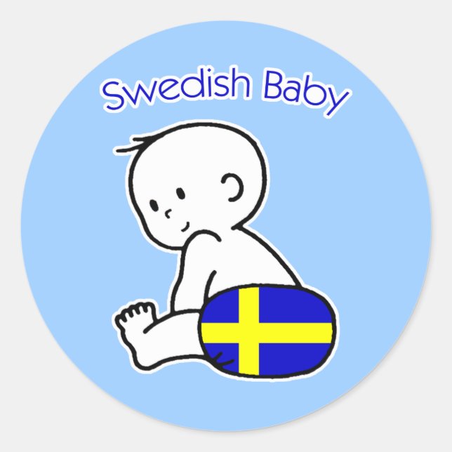 Sticker Rond Bébé suédois (Devant)