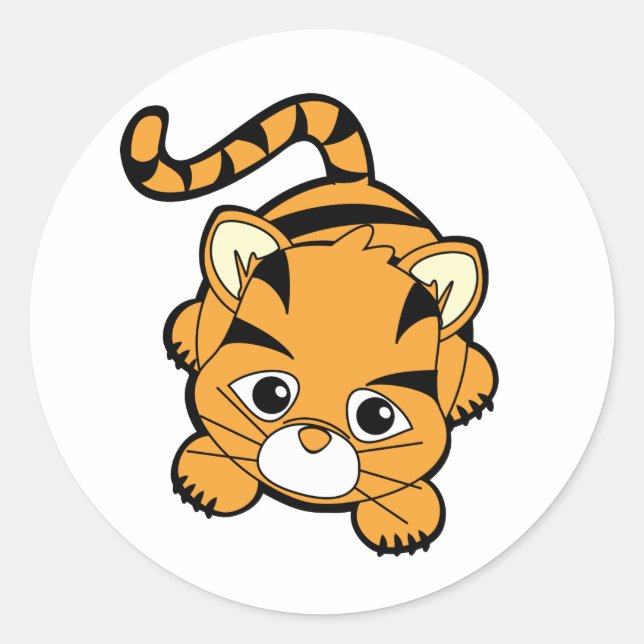 Sticker Rond Bébé Tiger Cutie (Devant)