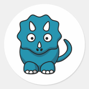 Sticker Rond Bébé Triceratops