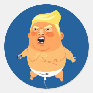 Sticker Rond Bébé Trump Balloon drôle