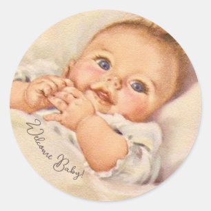 Sticker Rond Bébé vintage