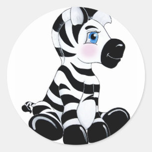 Sticker Rond Bébé Zebra