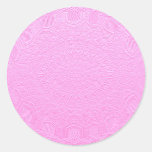 Sticker Rond BébéPink Silken Silver Foil Embossé