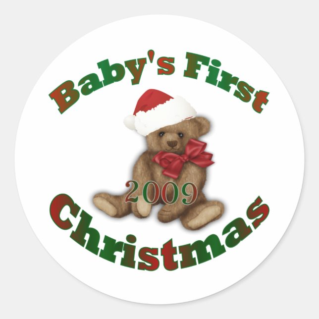 Sticker Rond Bébés 1er Noël (Devant)
