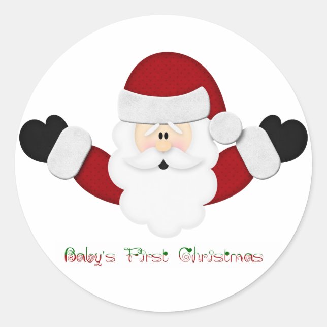 Sticker Rond Bébés 1er Noël (Devant)