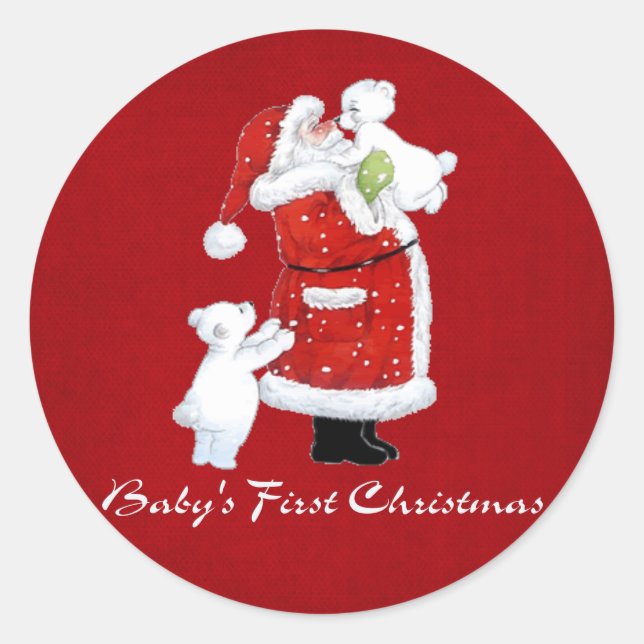 Sticker Rond Bébés 1er Noël (Devant)