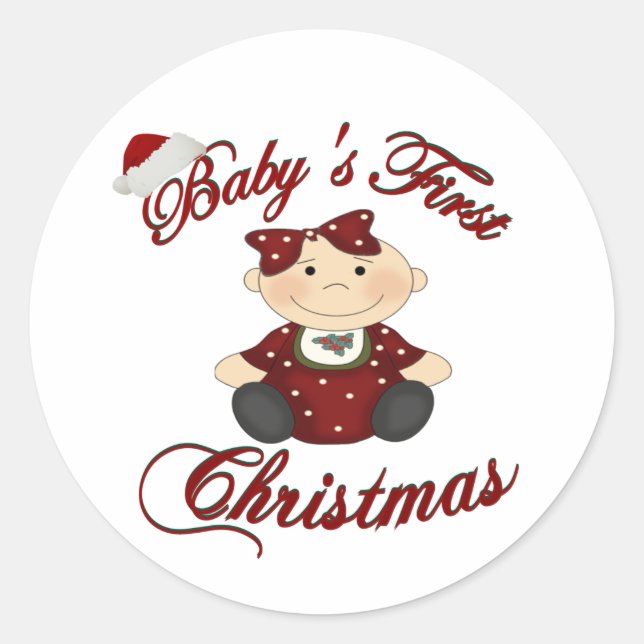 Sticker Rond Bébés 1er Noël (Devant)
