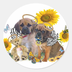 Sticker Rond Bébés de Puggle Angel