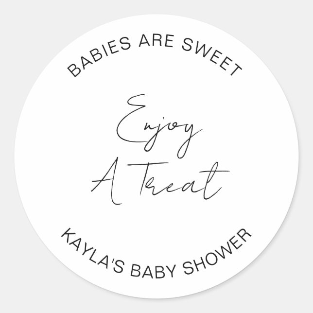 Sticker Rond Bébés Sont Doux Profitez D'une Récompense Célébran (Devant)