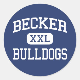 Sticker Rond Becker - Bulldogs - Lycée - Becker Minnesota