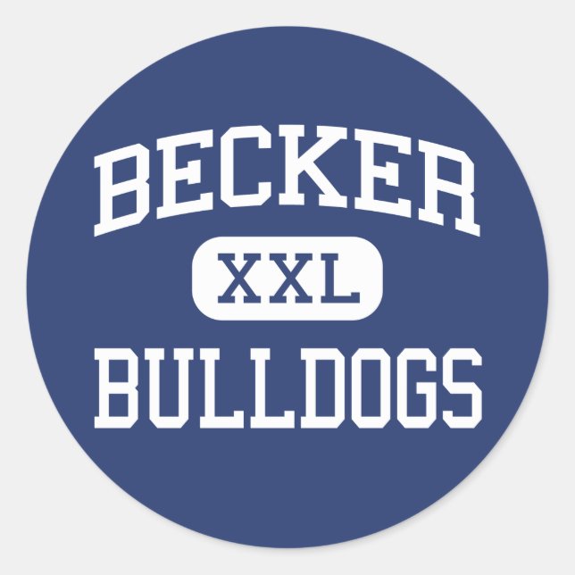 Sticker Rond Becker - Bulldogs - Lycée - Becker Minnesota (Devant)