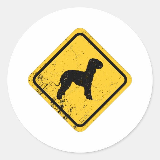 Sticker Rond Bedlington Terrier (Devant)