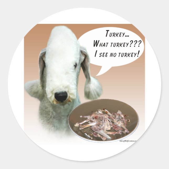 Sticker Rond Bedlington Terrier Turquie (Devant)