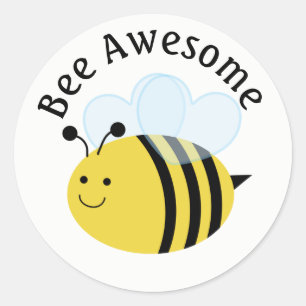 Sticker Rond Bee Awesome Bumblebee