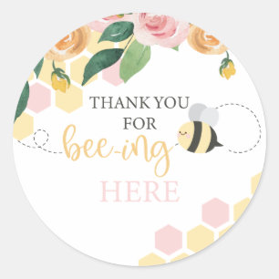 Sticker Rond Bee Day Bumblebee Anniversaire Merci