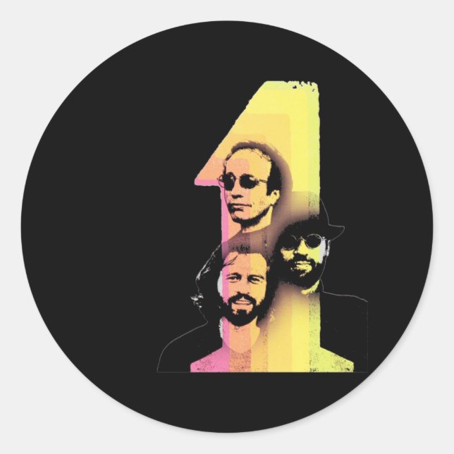 Sticker Rond Bee Gees Nombre Un (Devant)