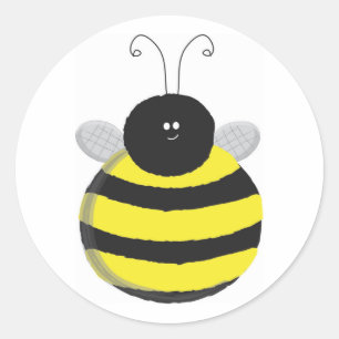 Sticker Rond Bee Happy Chubby jolie abeille