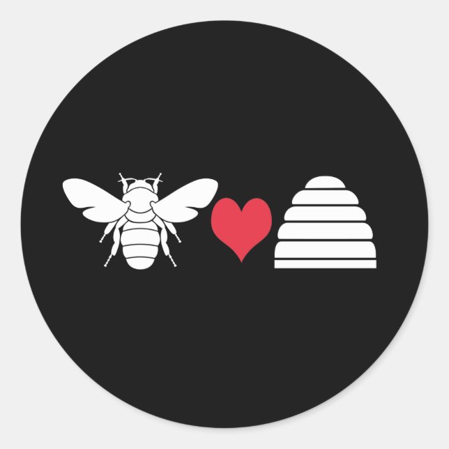 Sticker Rond Bee Heart Hive (Devant)