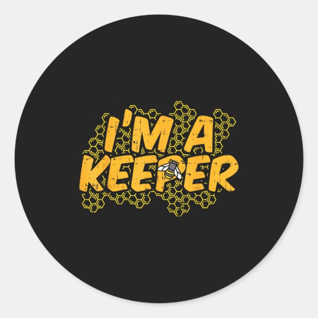 Sticker Rond Bee-keeper Funny Beekeeng Pun Humor Honey Aarist G (Devant)